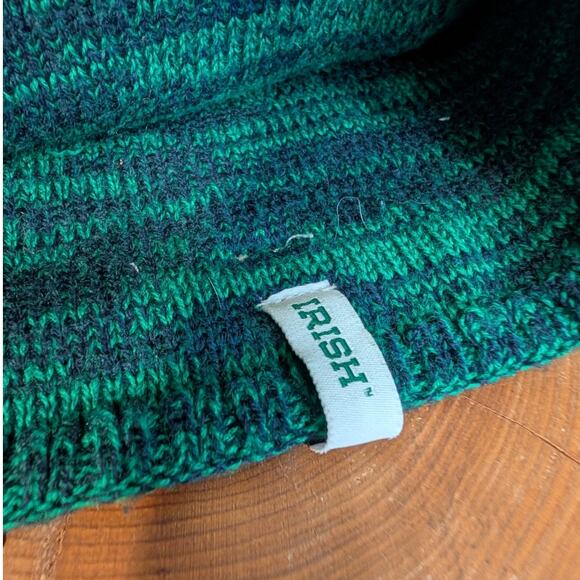 Adidas Notre Dame Hat Winter Cap Blue/Green Ski Snow Football Season - Size OS - Picture 3 of 8